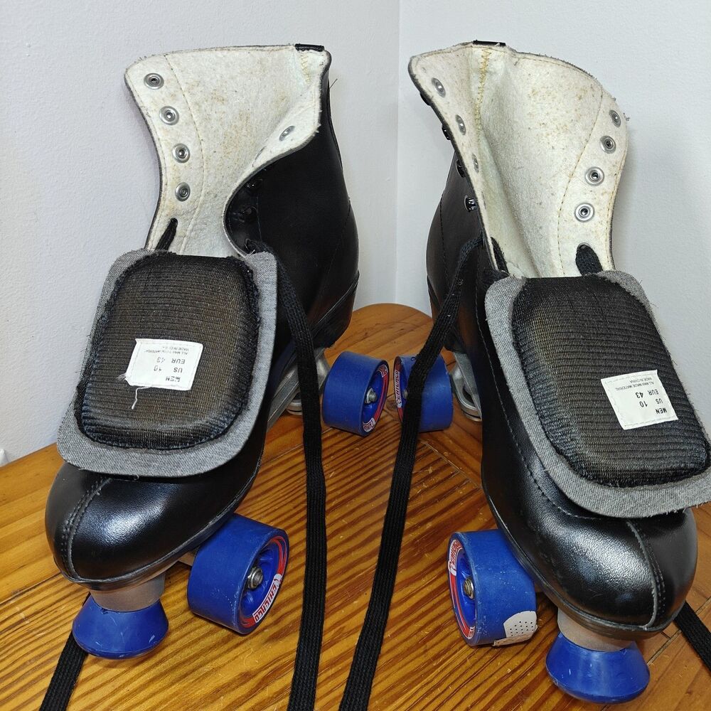 Chicago Roller Skates 405 Quad Rink Men Sz 10-Women 11 Black Blue Wheels Lace Up - Picture 7 of 14